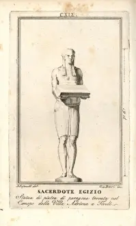 Museo Prints: Statue of an Egyptian priest in headdress