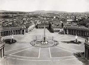 Peters Prints: Statue / fountains St Peters Square, the Vatican, Rome, Italy