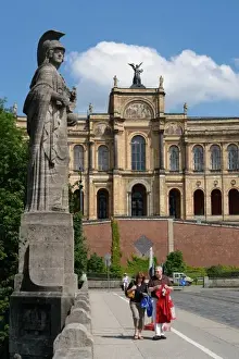 Maximilian Prints: Statue and government building, Munich, Germany