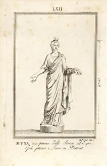 Paolo Gallery: Statue of a Greek muse with sirens feathers in her hair