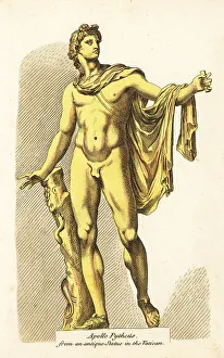 Statue of the Greek/Roman god Apollo with python