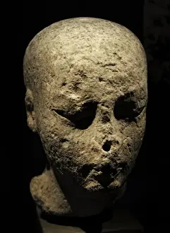 1390 Prints: Statue head. Limestone. C. 1390-1352 BC