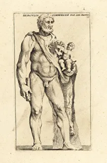 Statue of Hercules with his child Telephos
