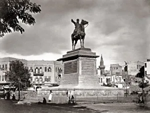 Ibrahim Prints: Statue of Ibrahim Pasha, Cairo, Egypt, c. 1880 s