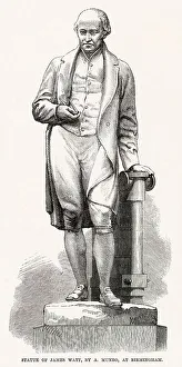 Statue of James Watt (1736 - 1819), engineer & inventor, by Alexander Munro, at Birmingham. Date: 1868