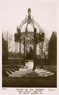 Covering Prints: Statue of John Colet, St. Pauls School, Barnes, London