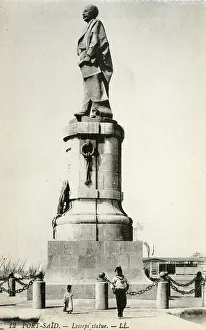 Lesseps Prints: Statue of Lesseps, Port Siad, Egypt