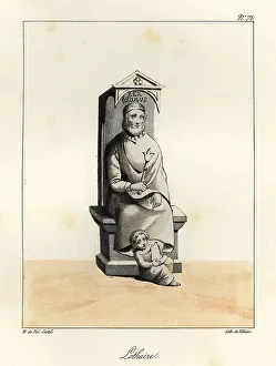 Bossange Prints: Statue of Lothair I, Lothar I, Carolingian emperor, 9th century