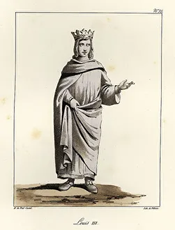 Bossange Prints: Statue of Louis III, King of West Francia, 9th century