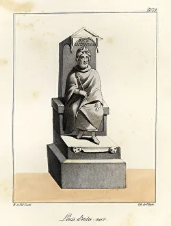 Bossange Prints: Statue of Louis IV, king of West Francia, Carolingian dynasty