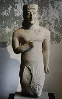 Torso Gallery: Statue of a man with rosette-diadem. Cyprus