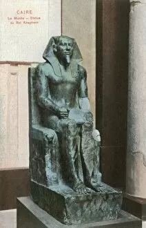 Antiquities Gallery: Statue of Pharao Khafra in the Egyptian Museum in Cairo