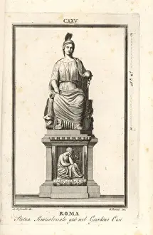 Roma Prints: Statue of Roma, goddess of the city of Rome