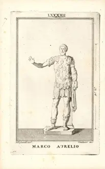 Museo Prints: Statue of Roman Emperor Marcus Aurelius in military armour