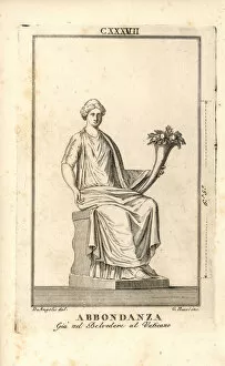 Statue of Roman goddess Abundantia with horn of plenty