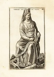 Roman Goddess Prints: Statue of Roman goddess Magna Mater with mural crown
