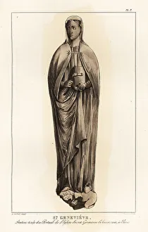 Bossange Prints: Statue of Saint Genevieve, (c.419-502), patron saint of Paris