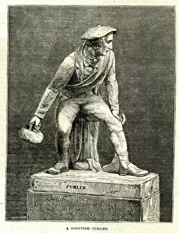 Statue of a Scottish Curler