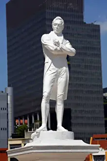 Singapore Prints: Statue of Sir Thomas Stamford Raffles in Singapore