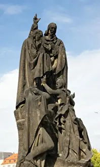 Cyril Prints: Statue of St. Cyril and St. Methodius. Prague. Czech Republi