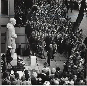 Unveiled Prints: Statue unveiling at Baden Powell House, London