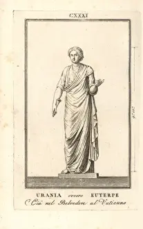 Courtyard Prints: Statue of Urania, muse of astronomy, or Euterpe