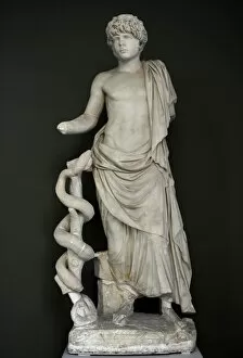 Campania Collection: Statue of a young Roman depicted as Asklepion. From