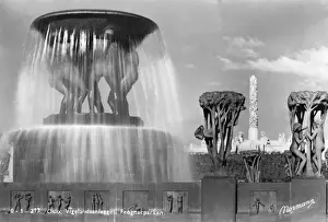 Oslo Prints: Statues and fountain in the Frognerpark, Oslo, Norway