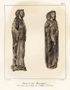 Tinted Prints: Statues of Merovingian kings in the Basilica of Saint-Denis, Par