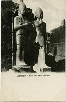 Guarding Prints: Two Statues - Precinct of Mut, Karnak Temples, Luxor, Egypt