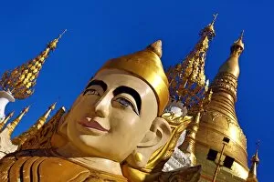 Images Dated 28th January 2016: Statues at the Shwedagon Pagoda, Yangon, Myanmar