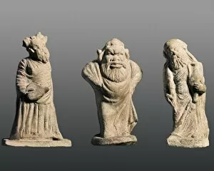 Images Dated 27th September 2012: Statuettes from Tanagra depicting Greek comic actors