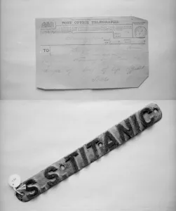 Stead Prints: Stead telegram and brass nameplate