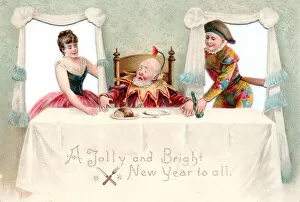 Unhappy Gallery: Stealing Pantalones food on a Christmas and New Year card