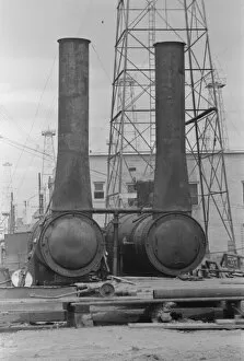 Boilers Collection: Steam boilers at oil well, Kilgore, Texas