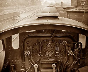 Steam engine cab, early 1900s