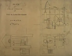 1796 Prints: Steam engine for the Hon Lord Penrhyn, Jamaica