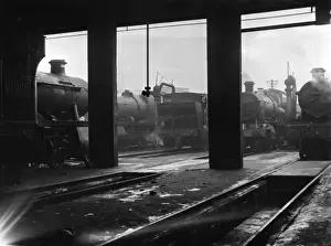 Maintenance Prints: Steam engines near service shed, Exeter St David s