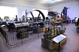 Steam engines. Room inside. Deutches Museum. Munich. Germany