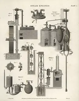 Abrahamrees Prints: Steam engines by Savery, Blakey, Kier and Papin