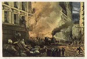 Steam fire engine at work