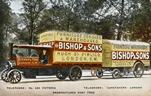 Bishops Prints: Steam Furniture Removal vans, Pimlico, London