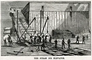 Steam ice elevator, Hudson River 1875 Steam ice elevator, Hudson River 1875