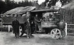 Evans Prints: Steam lorry, Llandyssil, Powys, Mid Wales