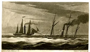 Images Dated 18th January 2019: Steam ships at night with lights to the foremast head
