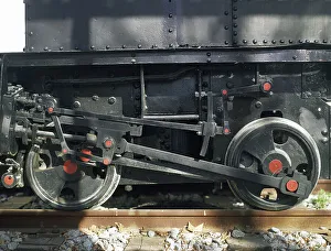 Mechanism Prints: Steam Shunting locomotive. Detail of the wheel mechanism
