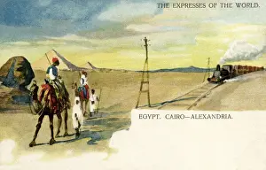 Sphinx Prints: Steam train on Cairo to Alexandria route, Egypt