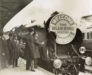 Bluebird Gallery: Steam train celebrating Malcolm Campbells record