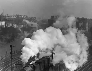Atmosphere Prints: Steam train leaving Euston Station