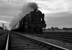Steam train seen from ground level